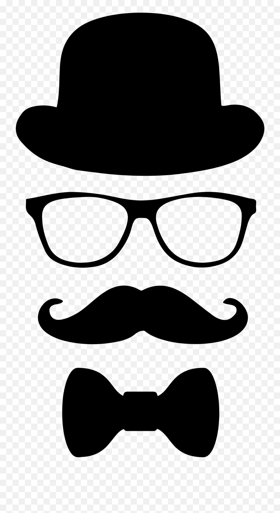 Moustache Top Hat Glasses Bow Tie - Disguise Clipart Emoji,Top Hat Emoji