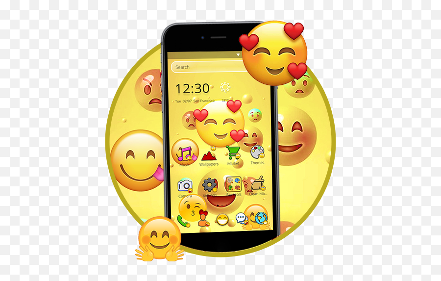 Cute Simple Emoji Launcher Theme - Smiley,Hang Ten Emoji