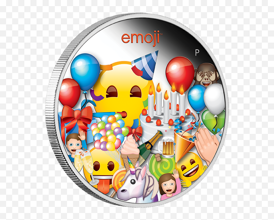 9999 Silver Proof Coin - 2020 Tuvalu Emoji Celebration Proof Silver Coin,Celebration Emoji