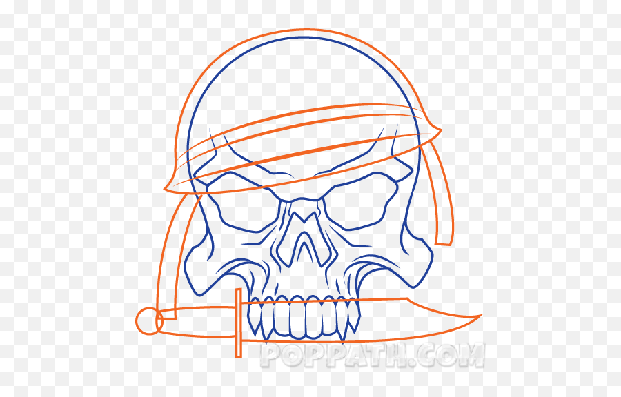 How To Draw A Military Skull U2013 Pop Path - Clip Art Emoji,Military Emojis