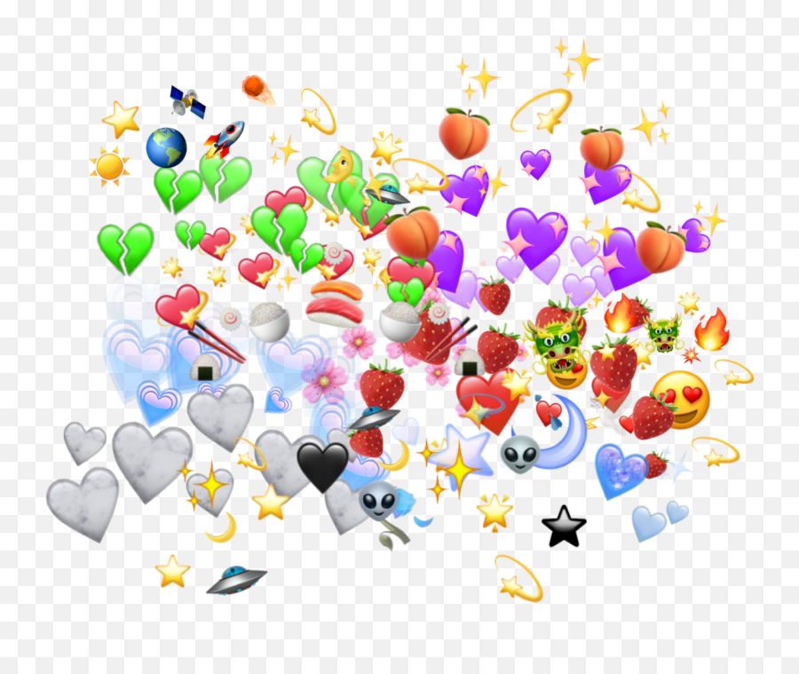 Crowns King Queen Hearts Aliens Flowers Sunflower Stars - Clip Art Emoji,Android Alien Emoji