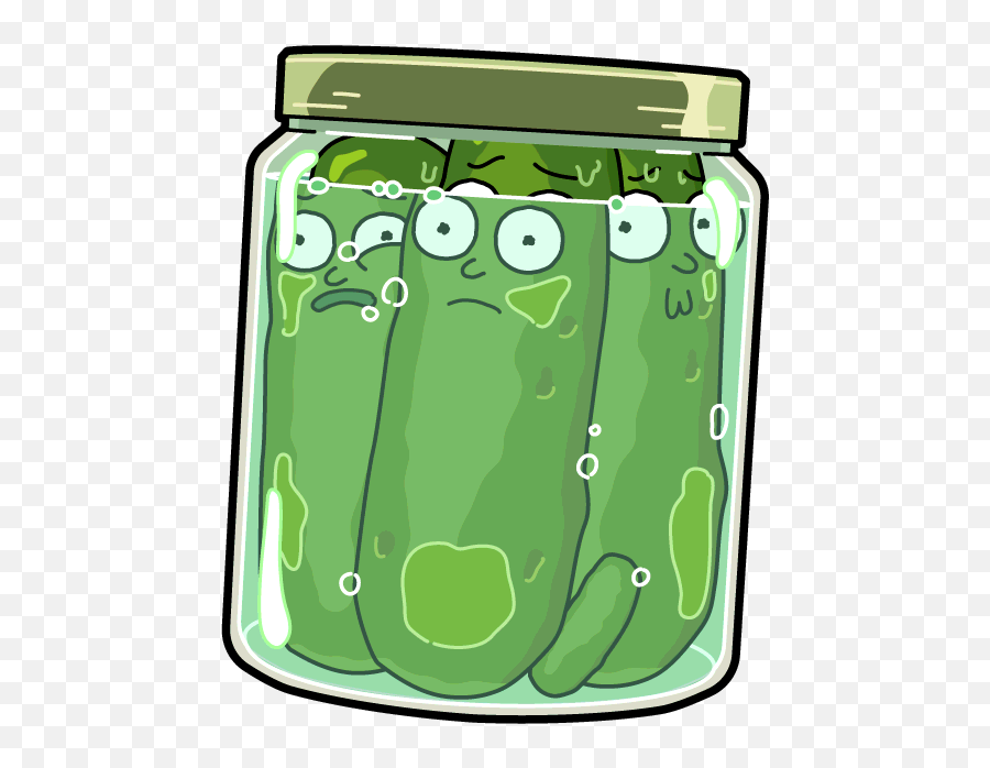 Pickle Clipart Full Jar - Pocket Mortys Pickle Morty Png Pickle Jar Rick And Morty Emoji,Morty Emoji
