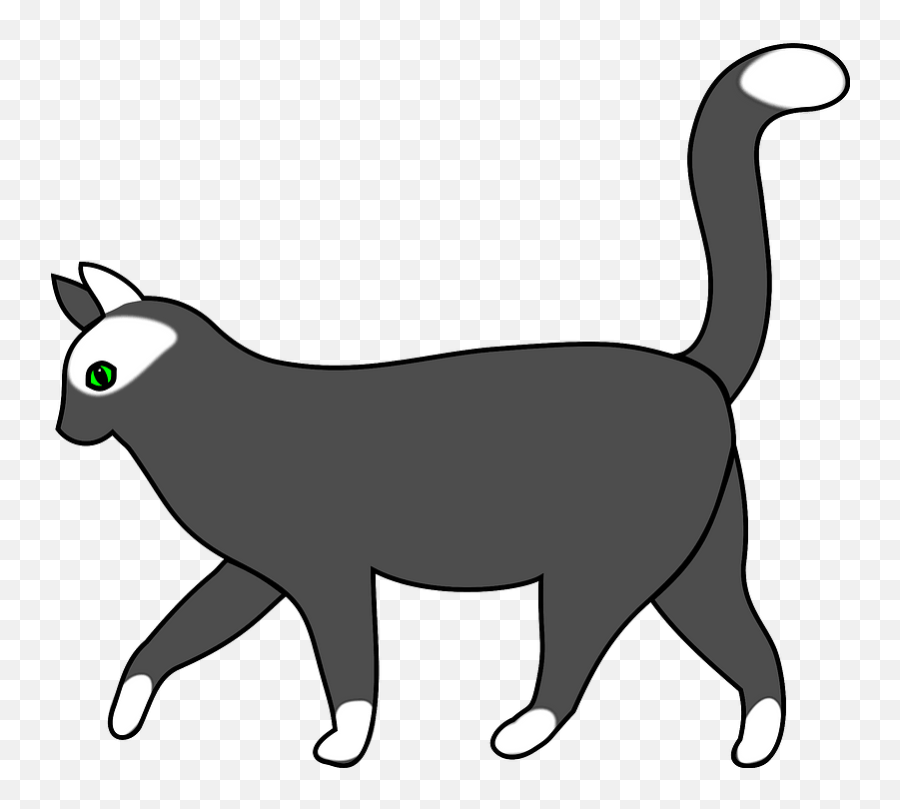 Gray Cat Walking Clipart - Cat Walking Cartoon Png Emoji,White Cat Emoji