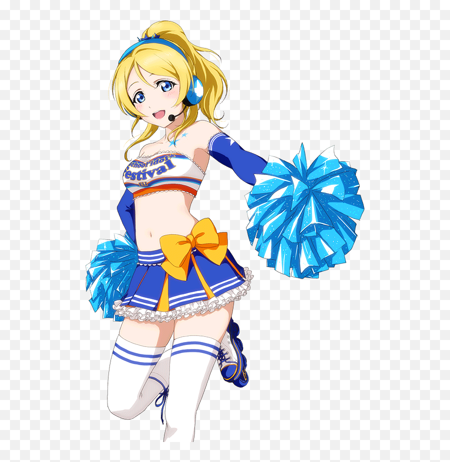 Anime Animegirl Cheerleader Sticker By Funny - Anime Love Live Eli Cards Emoji,Cheerleader Emoji