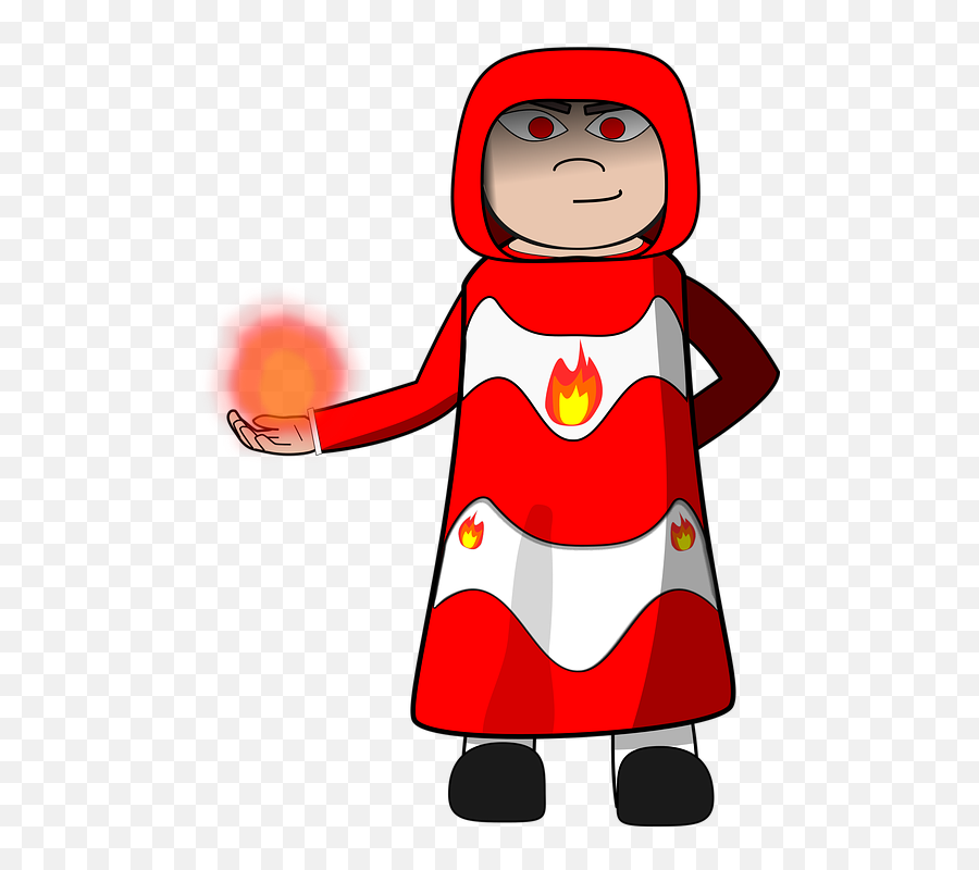 Comic Characters Dress - Fire Mage Clipart Png Emoji,Fire Emoji Android