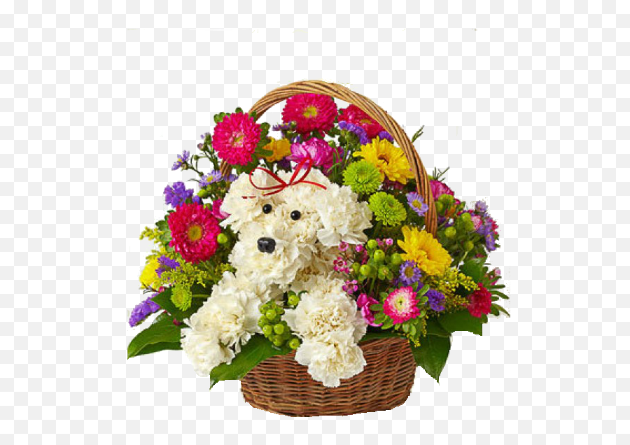 Birthday Flowers Bouquet Transparent - Happy Birthday Puppy Flowers Emoji,Bouquet Of Flowers Emoji
