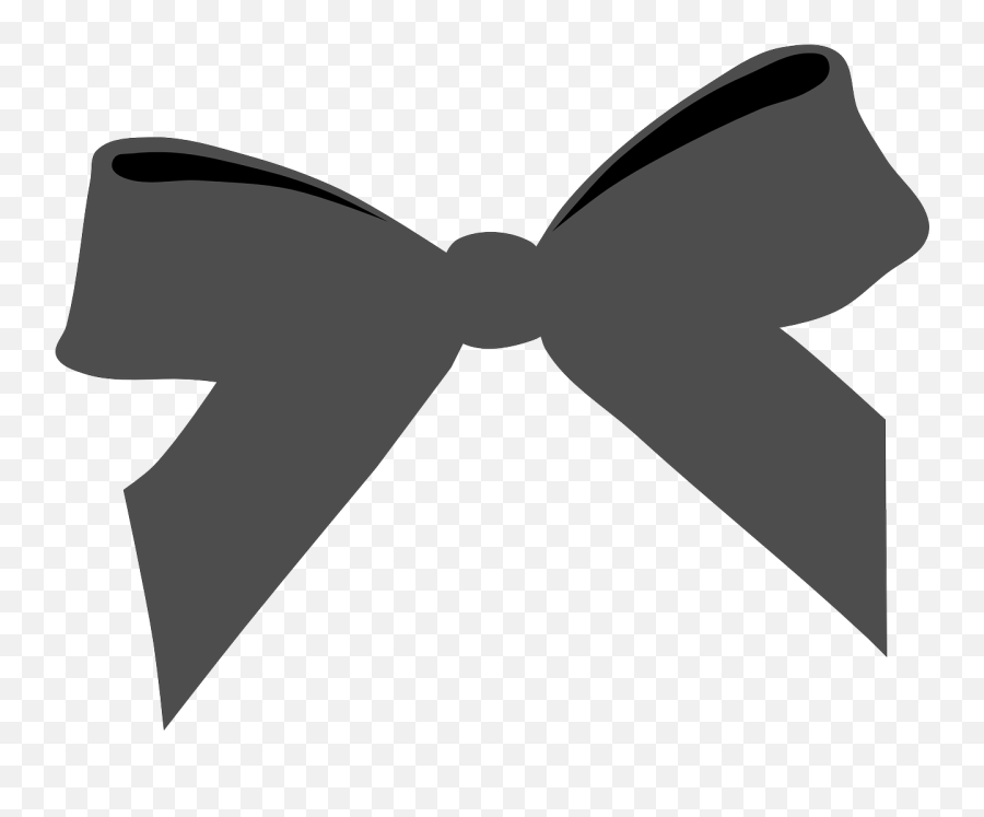 Ribbon Black Present Free Vector - Gray Bow Clip Art Emoji,Emoji Birthday Presents