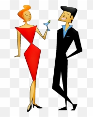 Man And Woman Party Retro - Emoji