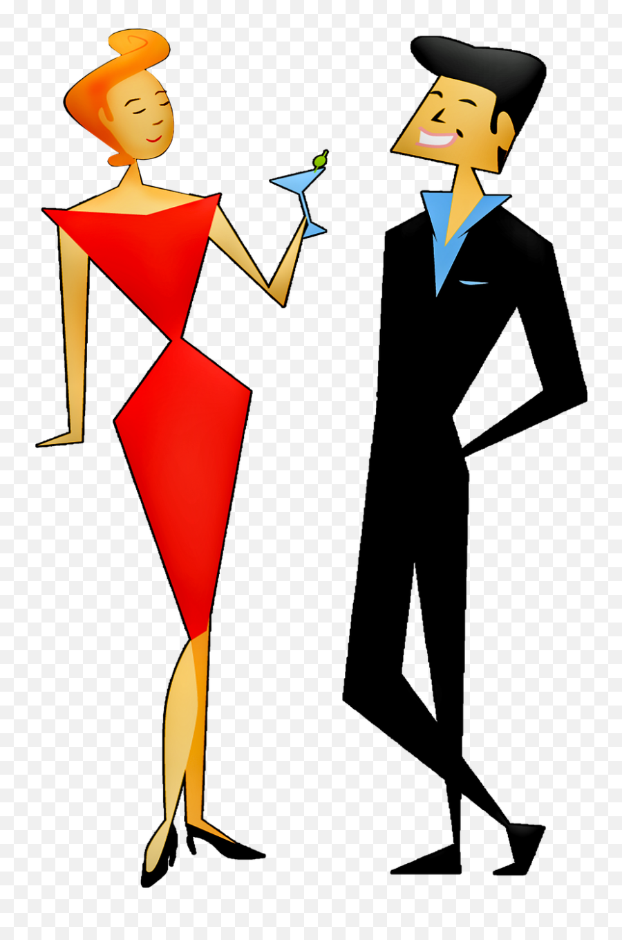 Man And Woman Party Retro Man Retro - Woman Emoji,Party And Chicken Emoji