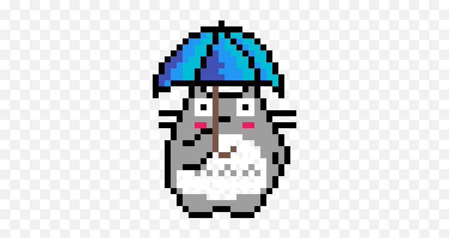 Pixilart - Totoro Pixel Art Emoji,Umbrella Emoticon