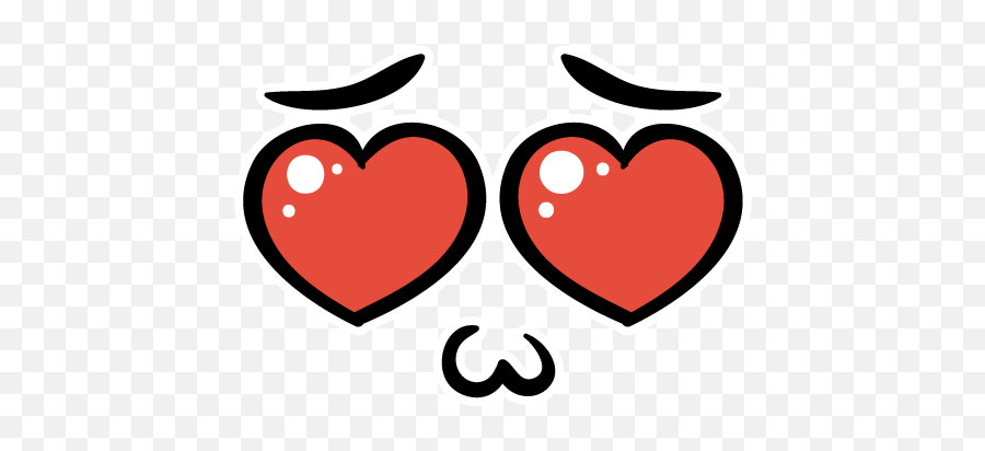 Wastickerapps - Heart Emoji,Kawaii Heart Emoticon