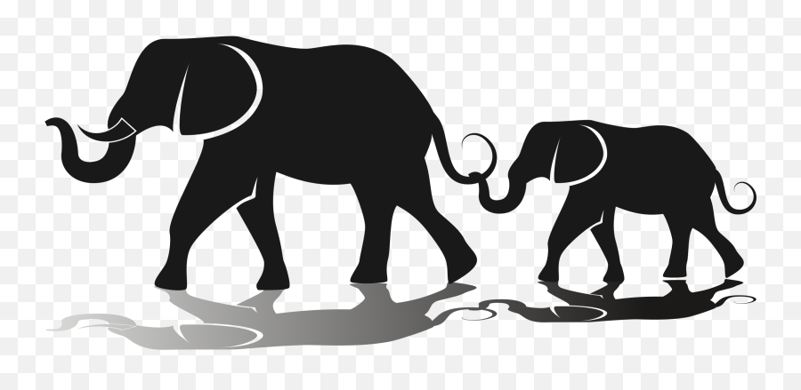 Silhouette Elephant Clip Art - Elephants Clipart Png Silhouette Elephants Clip Art Emoji,Elephant Emoji