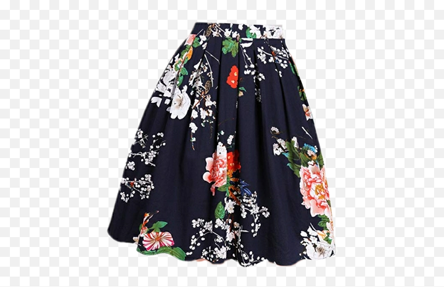 Floral Skirt Maxiskirt Skirts Clothes Navyblue Navy Blu - Skirt Emoji,Emoji Skirt