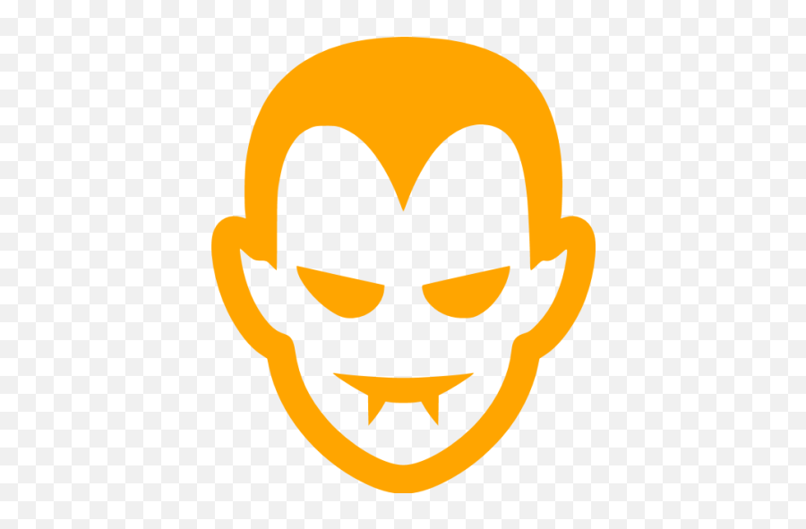 Orange Vampire Icon - Vampire Clipart Black And White Emoji,Vampire Emoticon