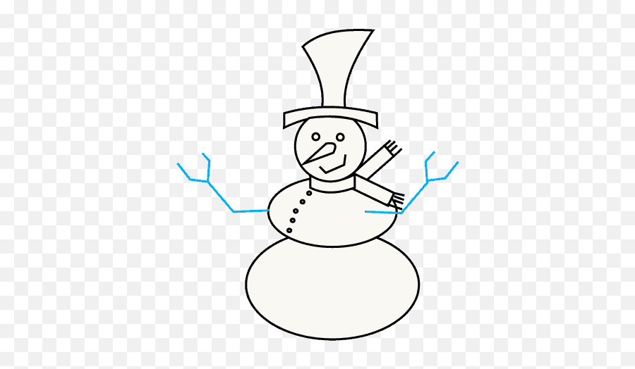 How To Draw A Snowman Easy Drawing Guides - Cartoon Emoji,Snow Man Emoji