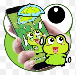 Lovely Frog Big Eye Raindrop Cartoon Theme - Aplikacionet në Emoji