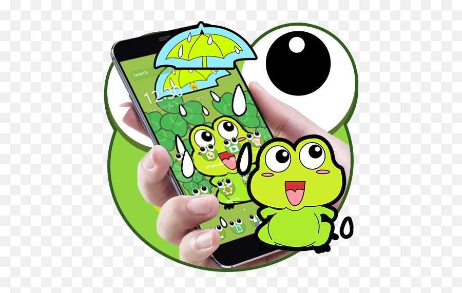 Lovely Frog Big Eye Raindrop Cartoon Theme - Aplikacionet Në Lovely Frog Big Eye Raindrop Cartoon Theme Emoji,Big Eyed Emoji