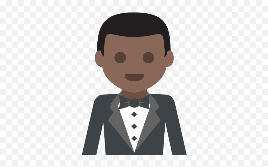 Man In Tuxedo Dark Skin Tone Emoji Emoticon Vector Icon - Suit Emoji Transparent,Male Symbol Emoji