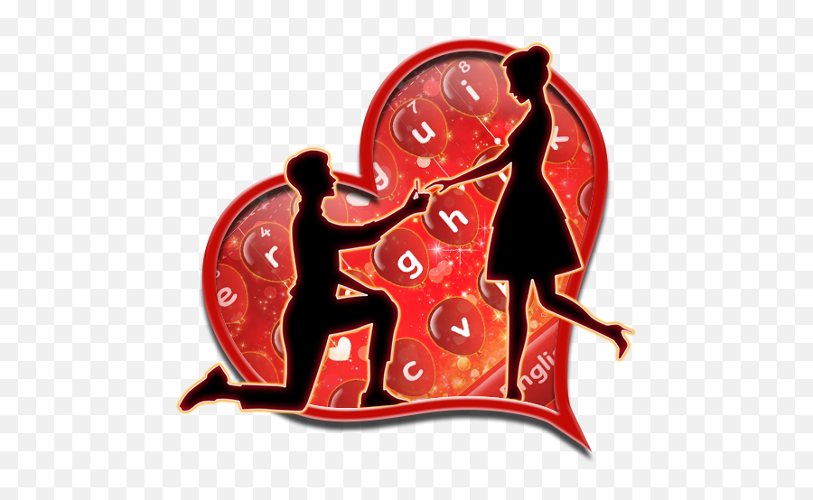 Romantic Couple Love Keyboard Theme - Illustration Emoji,Find The Emoji Salsa