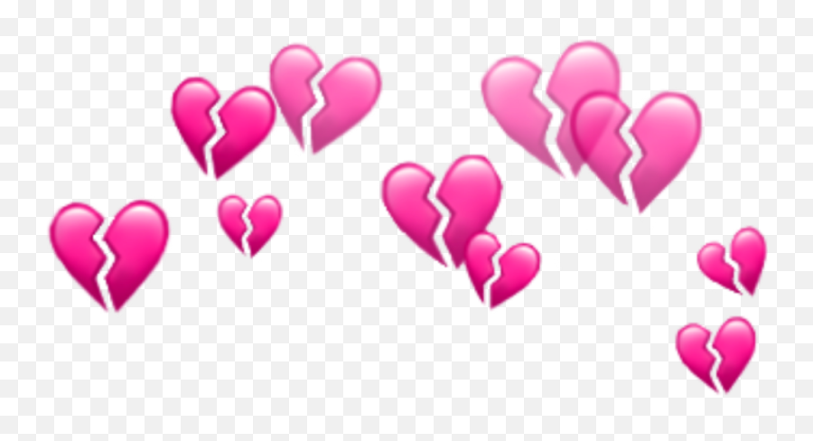 Broken Heart Emoji Crown Circle Glitter Glitch Sparkle - Pink Broken Heart Emoji,Crystal Emoji
