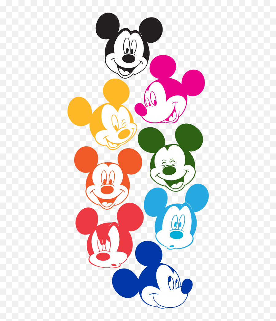 Mickey Mouse Faces In Technicolor - Mickey Mouse Wallpaper Iphone Emoji,Minnie Mouse Emoji For Iphone