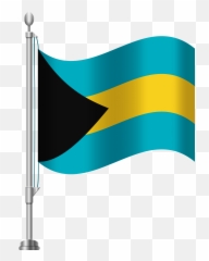 Bahamas Cruise Clipart - Bahamian Flag On Pole Emoji