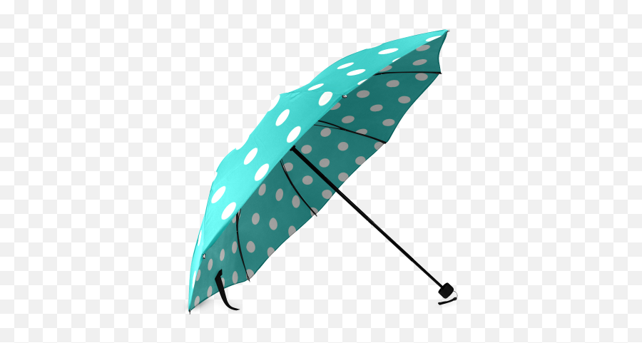 Us 2999 Interestprint Turquoise Polka Dot Foldable Umbrella - Light Blue Polka Dot Umbrella Emoji,Rain Emojis