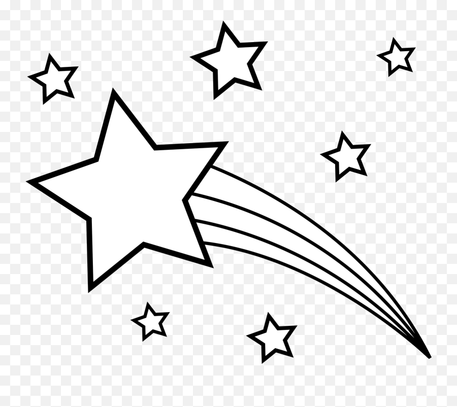 Shooting Star Outline Png Free - Shooting Star Drawing Clipart Emoji,Falling Star Emoji