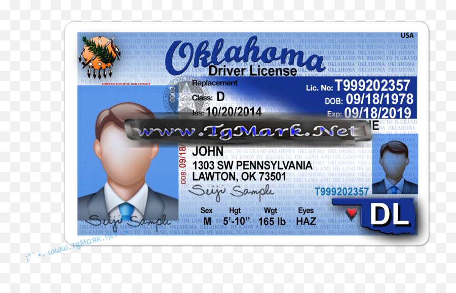 Oklahoma Lisans Chofè Psd Modèle Fotoschop - Real Oklahoma Drivers License Template Emoji,Louisiana Creole Flag Emoji