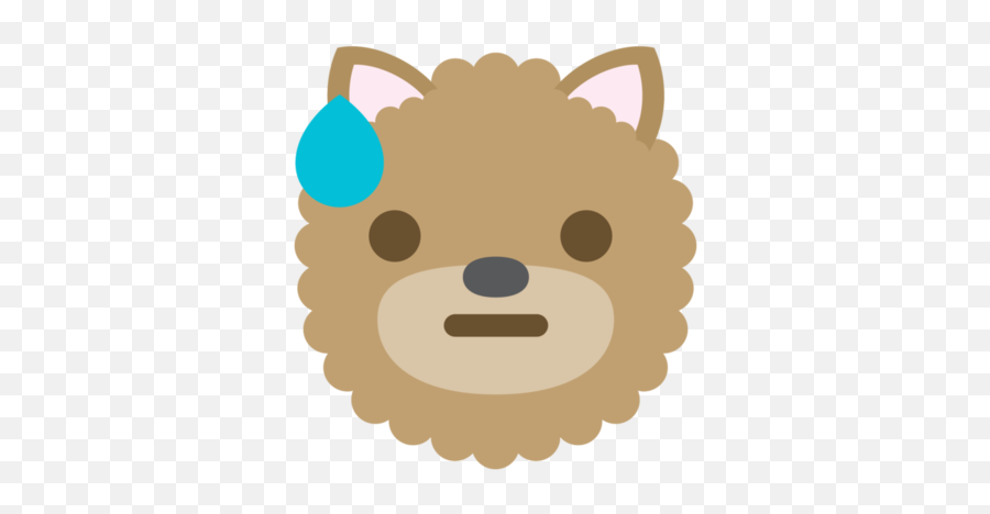 Free Emoji Dog Face Sweat Png With - Scalloped Circle,Sweat Emoji