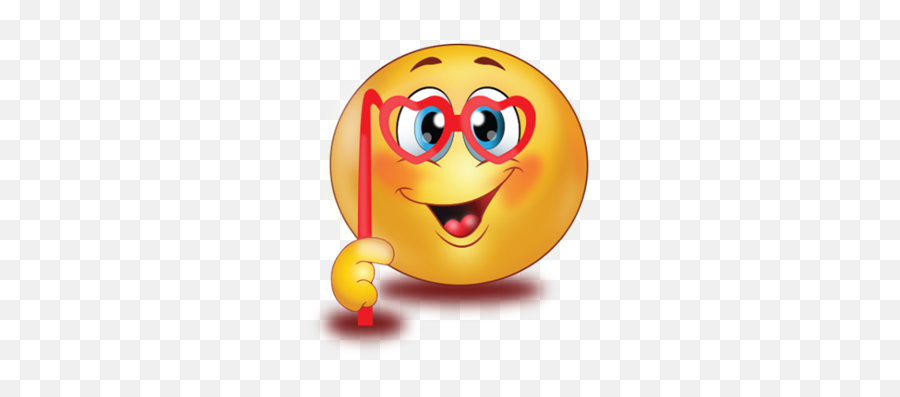 Heart Glasses Emoji - Red Emoji With Glasses,Cool Glasses Emoji