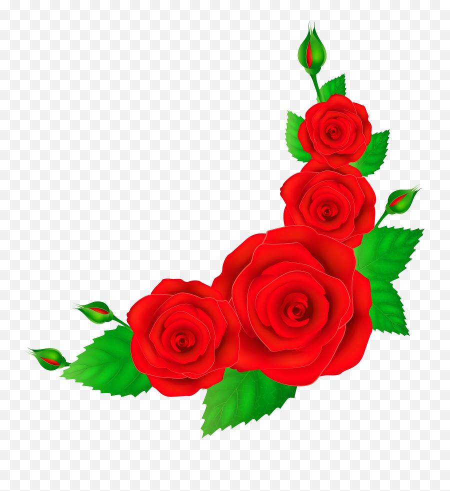 Free Rose Corner Cliparts Download - Red Rose Corner Png Emoji,Roses Emoticon
