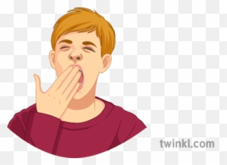 Sleepy Boy Tired Yawning Illustration - Tired Boy Png Emoji,Yawn Emoji