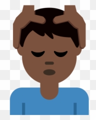 Man Getting Massage Emoji With Dark Skin Tone Meaning - Masaje