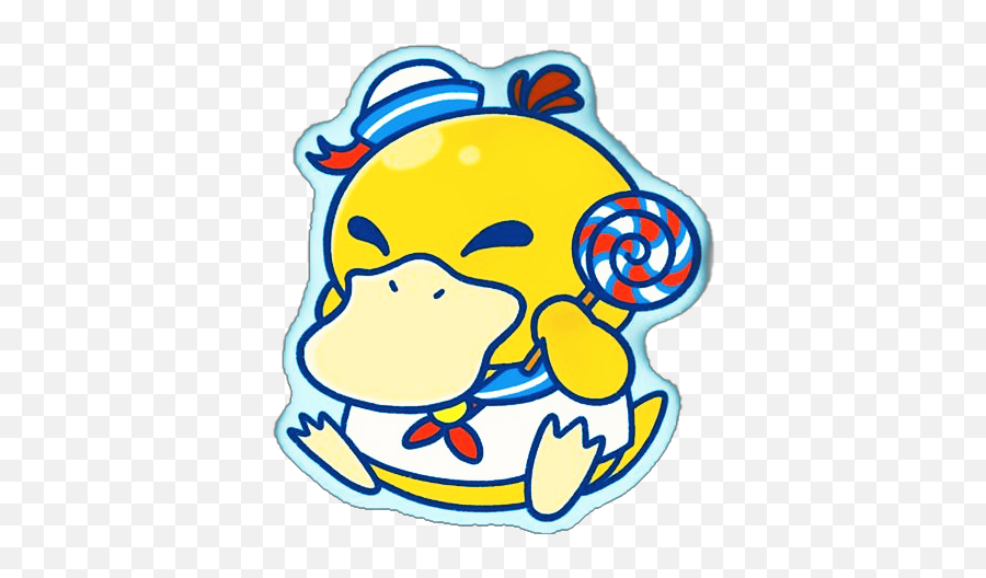 Popular And Trending Duce Stickers - Cute Psyduck Listening To Music Emoji,Duces Emoji