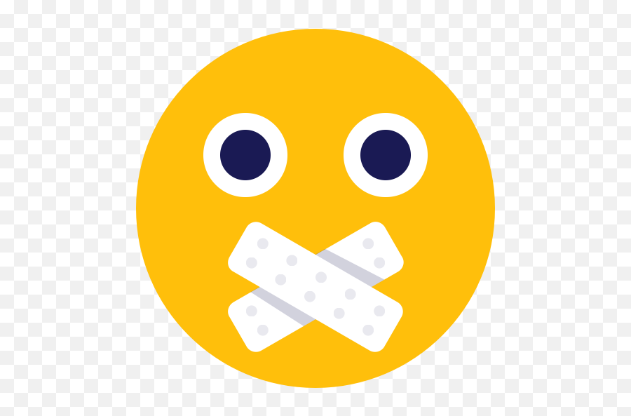 Emoji Face No Talk Icon - Circle,No Emoji