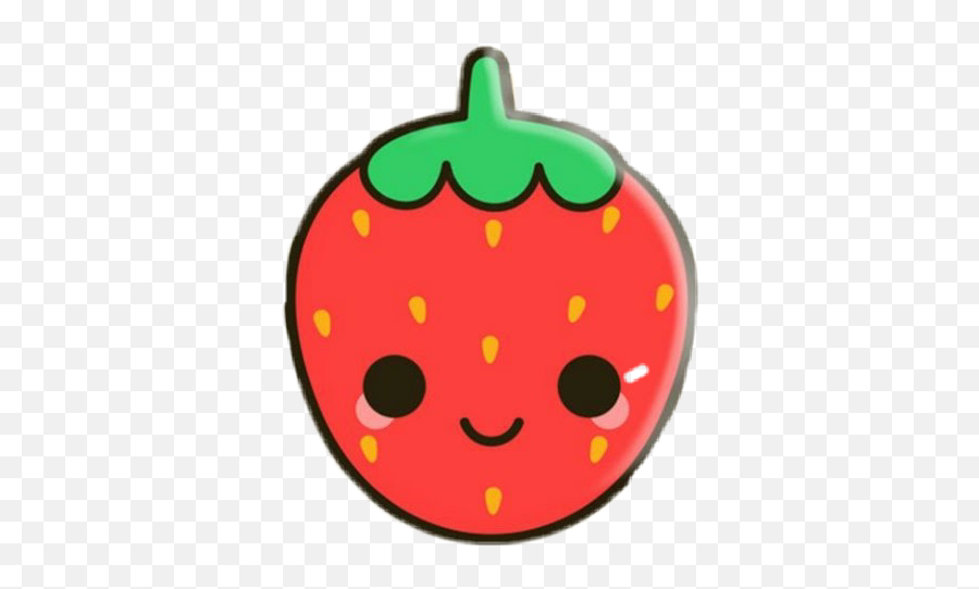Kawaii Strawberry - Cute Strawberry Emoji,Strawberry Emoticon