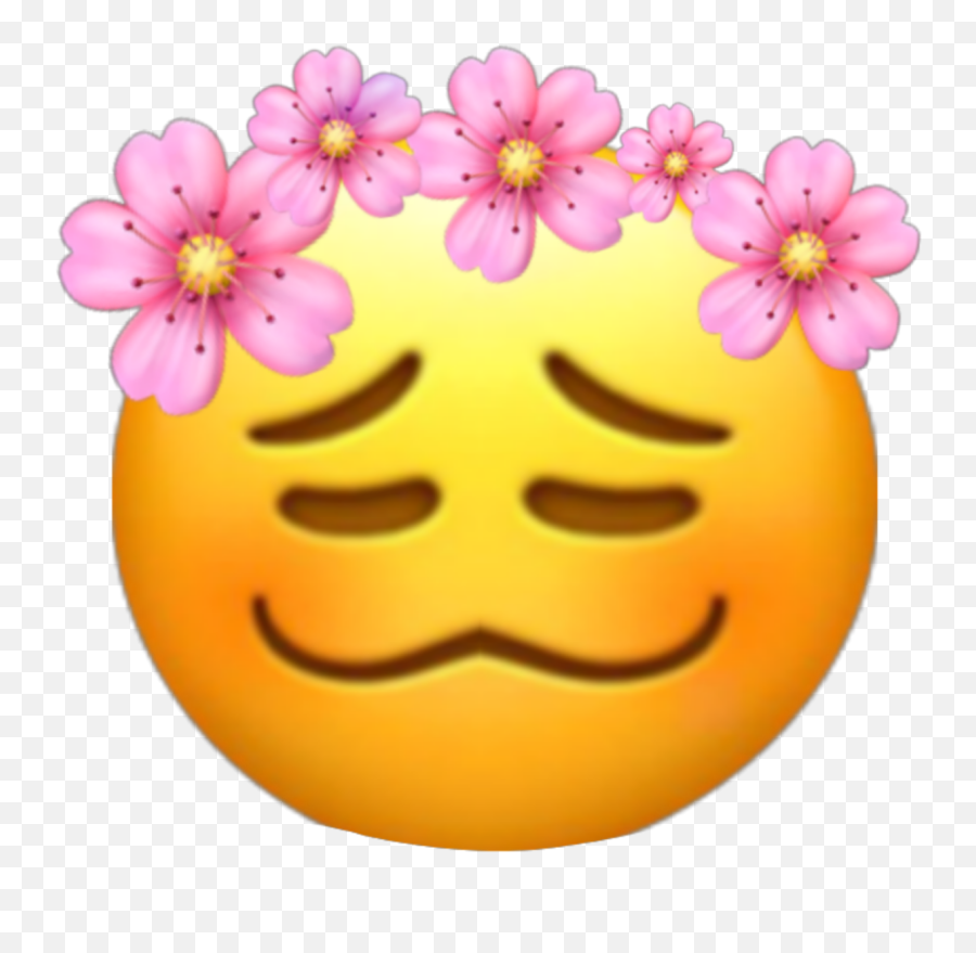Emoji Aesthetic Flowercrown - Sticker By Vocaloidd Smiley,Happy Thanksgiving Emojis