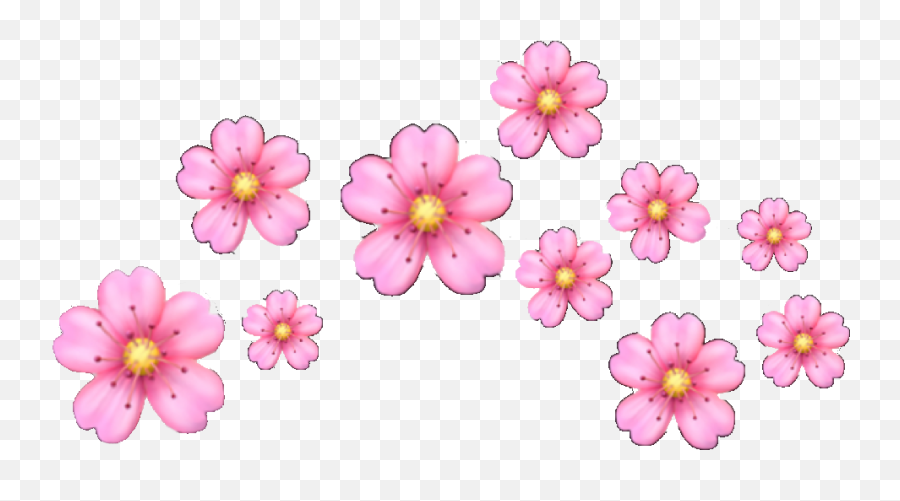 Flower Heartcrown Flowercrown Pink Floweremoji Emoji - Cute Pink Transparent Flowers,Lily Emoji