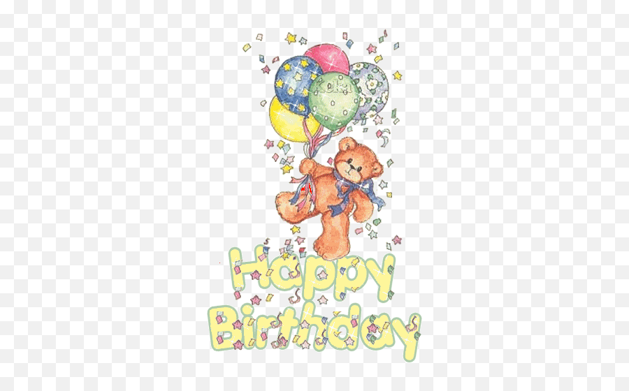 Happy Birthday Teddy With Balloons Graphics99com - Happy Birthday Gif Teddy Emoji,Happy Birthday Emoticons For Facebook