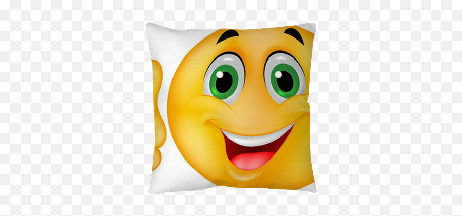 Smiley Emoticon Cartoon With Thumb Up Floor Pillow Pixers - Transparent Smiley Face Thumbs Up Png Emoji,Throwing Up Emoticons