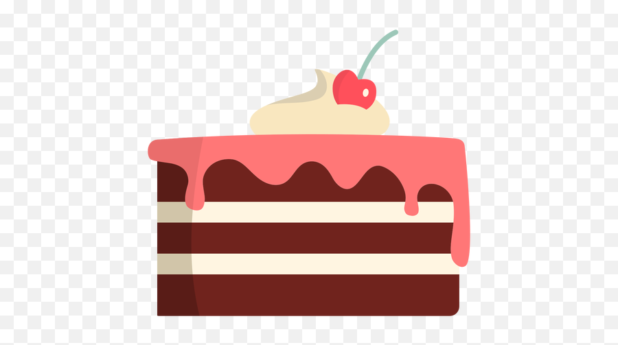 Chocolate Cake With Straberry Icing Flat - Transparent Png Desenho De Bolo Redondo Png Emoji,Cake Emoji Transparent