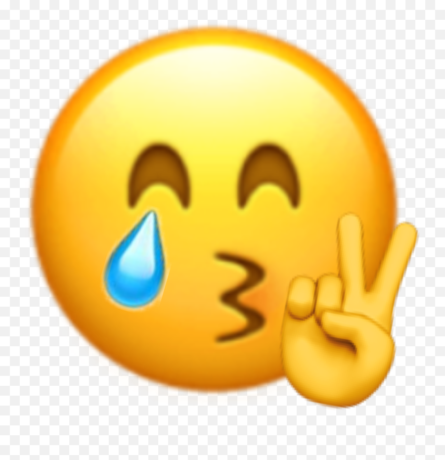 Freetoedit Stickers Emoji Crying Mood - Crying Kiss Peace Sign Emoji,How To Type A Crying Emoji