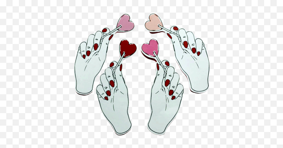 Thank You All For 1k Aesthetic Heart Lollipop Hand Han - Art Emoji,Thank You Hands Emoji