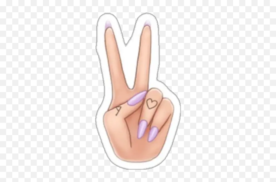Emojis 3 Calaamadaha Dhejiska Ah Ee Loogu Talagalay Whatsapp - Peace Sign With Finger Nails Emoji,3 Finger Emoji