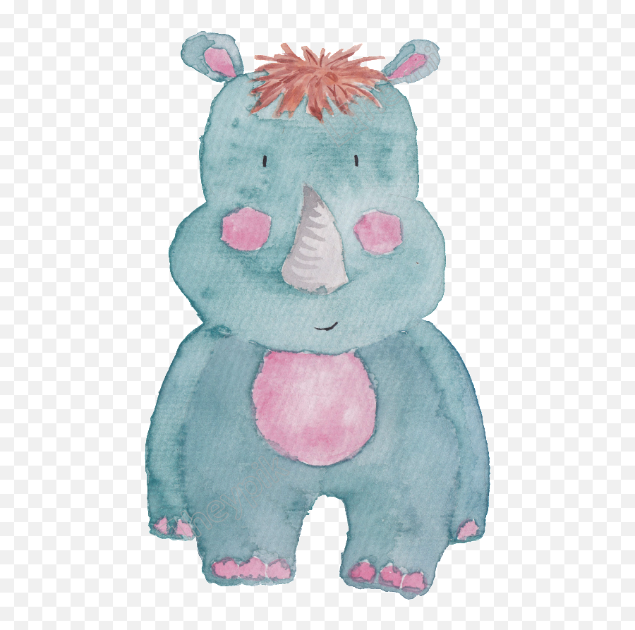 Drawing Hippopotamus Cute - Tiere Aquarell Transparent Soft Emoji,Hippo Emoji
