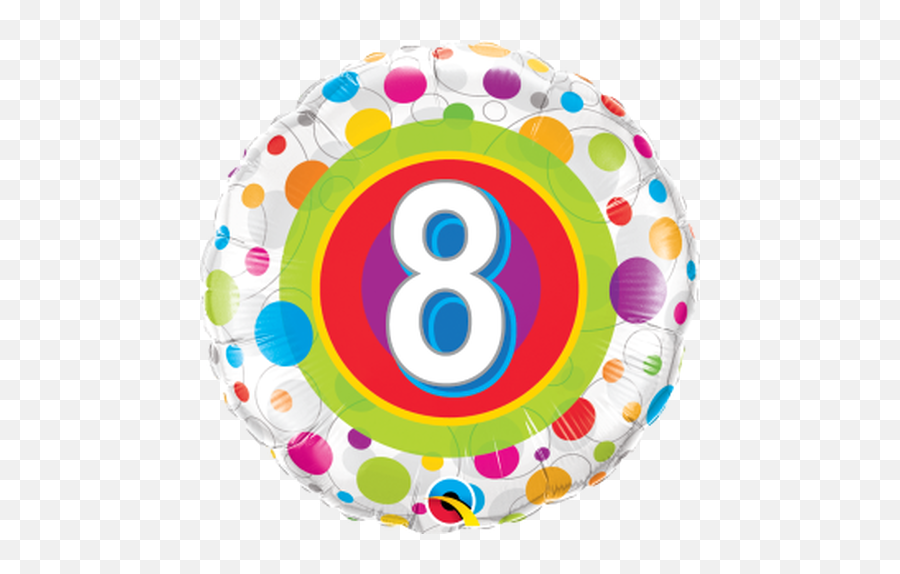 Age 7 Colourful Dots 18 Foil Balloon - Age 10 Foil Balloon Emoji,Frisbee Emoji