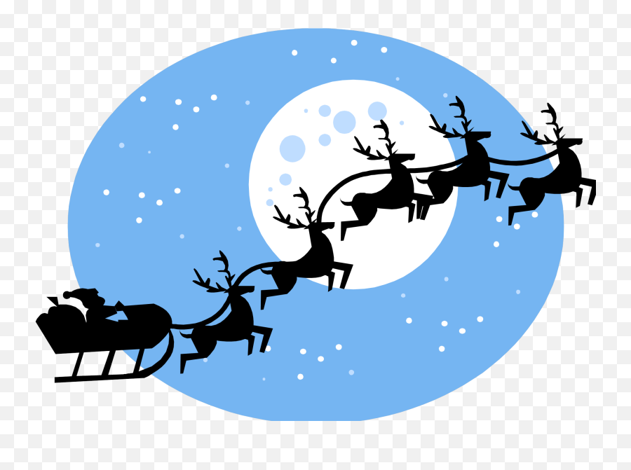 Santa In Flying Sleigh - Santau0027s Reindeer Maths Puzzle Papa Noel Con Su Reno En Punto De Cruz Emoji,Sleigh Emoji