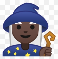 Mage Emoji With Dark Skin Tone Meaning - Mago Mujer Png,Wizard Hat Emoji