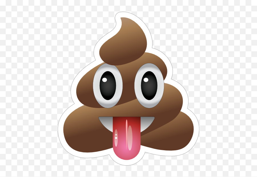 Tongue Stuck Out Poop Emoji Sticker - Emoji Poop,Tongue And Swirl Emoji